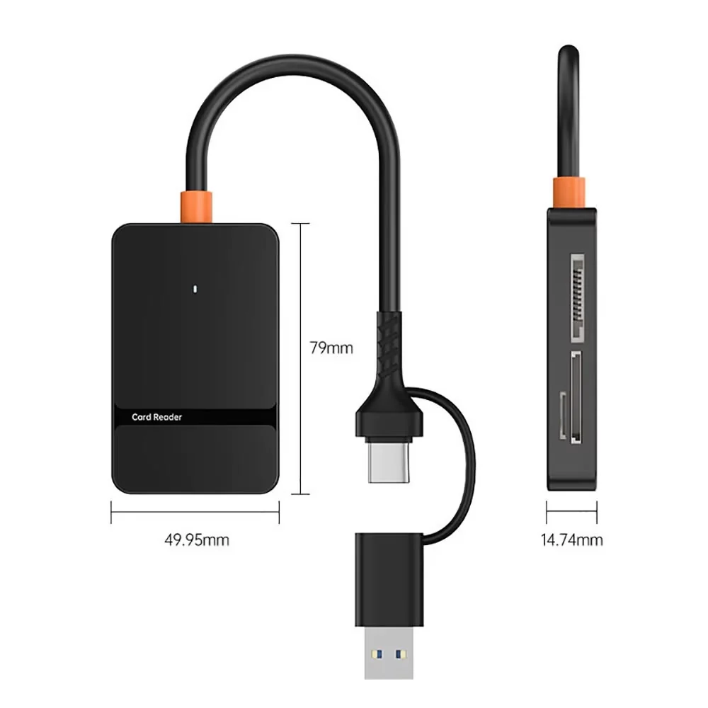 Lector de tarjetas 8 en 1 tipo C USB3.0 a SD TF CF MS