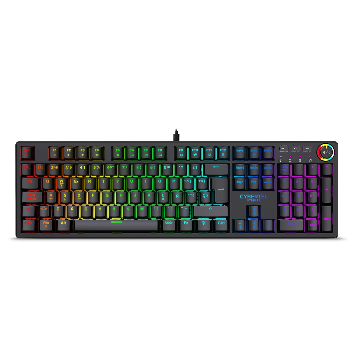 STRIKER CBX K1000 RGB TECLADO GAMER MECANICO 105KEYS USB CYBERTEL