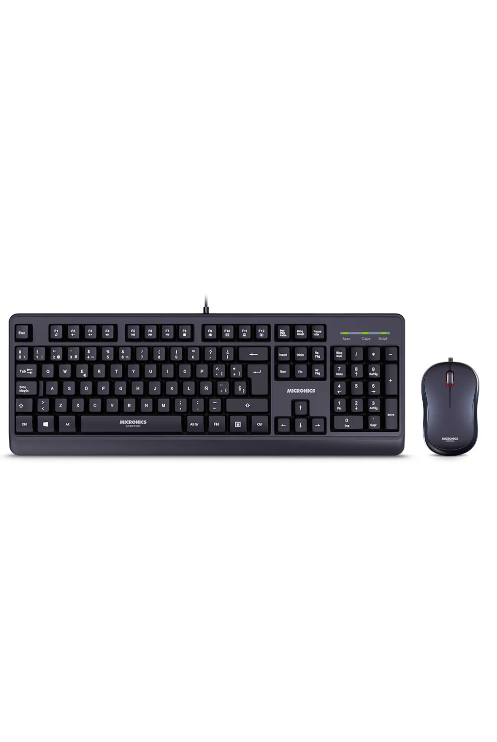 TECLADO MULTIMEDIA KIT WIRED - NORTON MIC T100