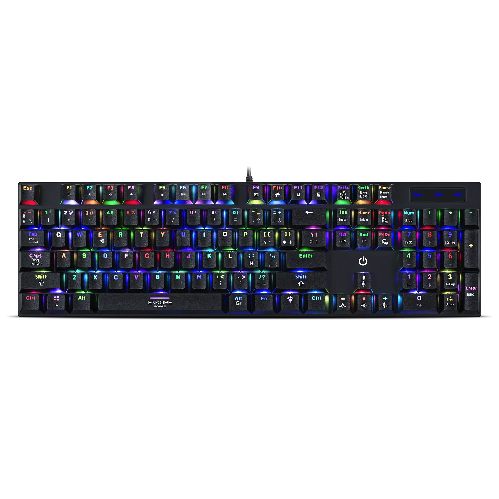 ROYALE ENK1003-5 RGB TECLADO GAMER MECANICO USB ENKORE