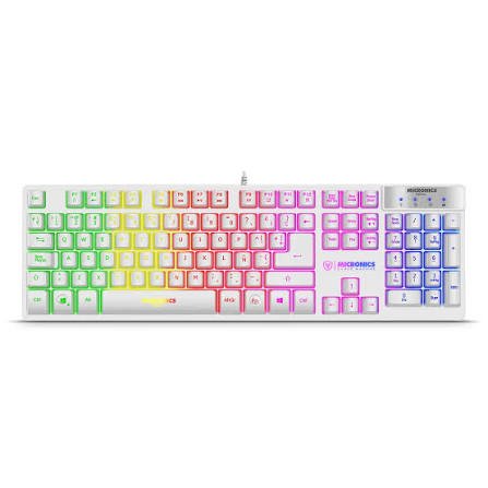 Teclado gamer NEON WHITE MIC K709 USB RGB MICRONICS