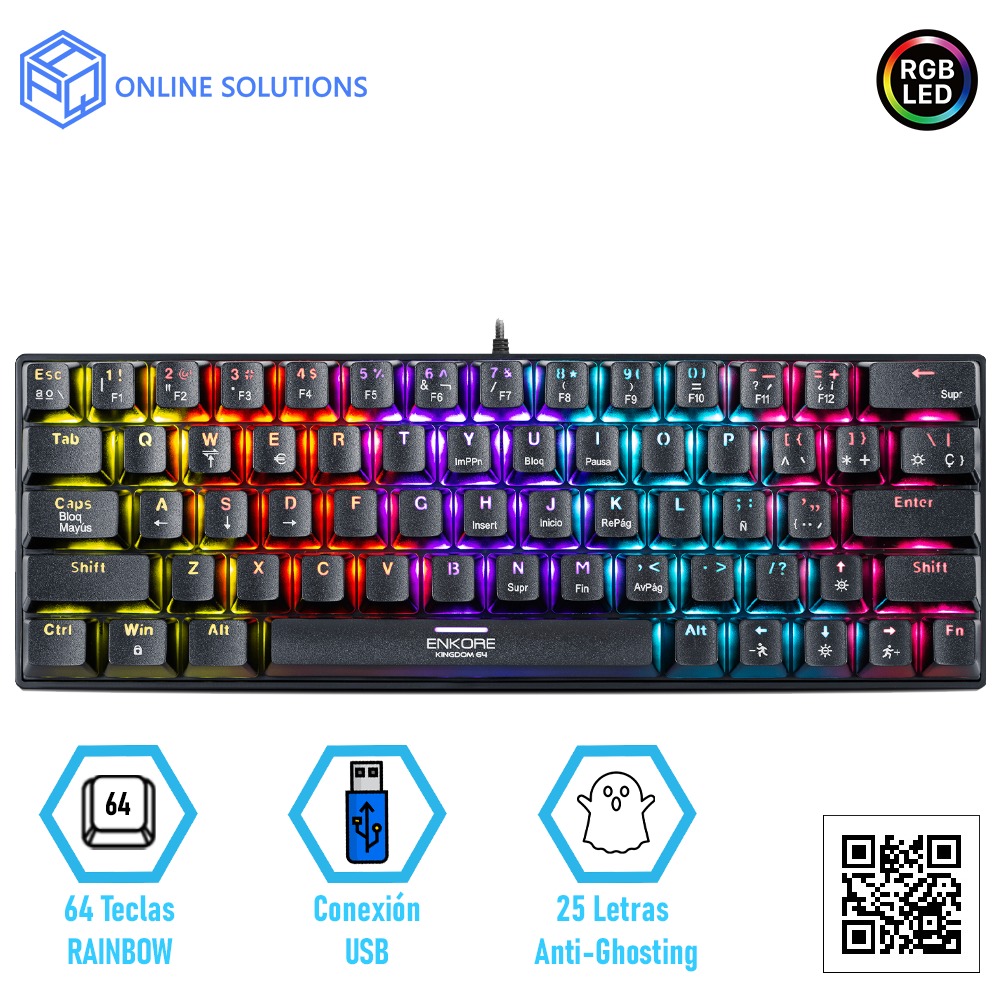 Teclado Mecánico Enkore Brain - Kingdom 64 - ENK 1008