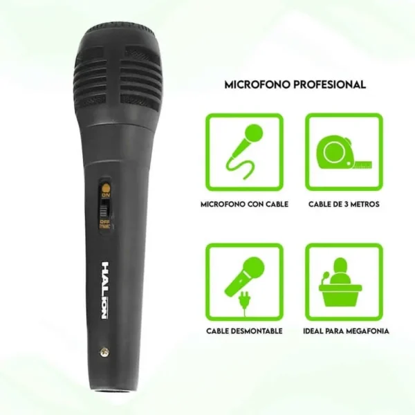 Micrófono Halion HA-M54 Vocal Alámbrico con Cable 3m