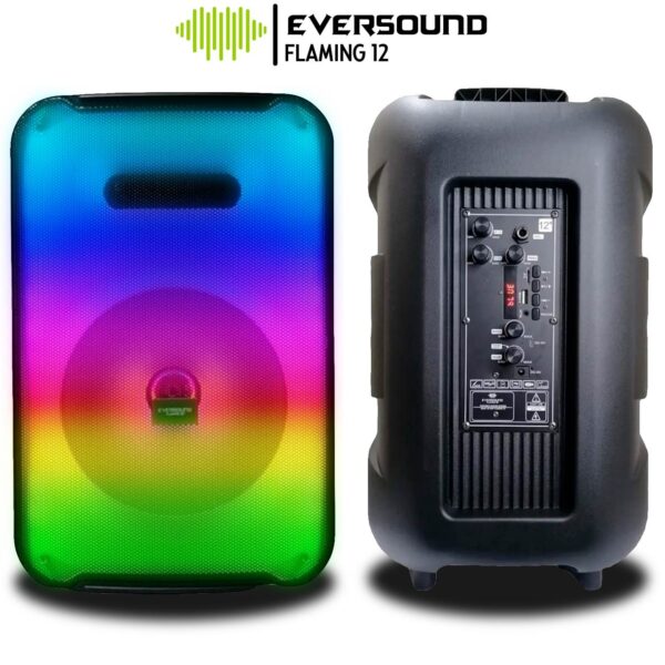 Parlante Bluetooth Eversound EV3001 Flaming 12" con LED RGB - Imagen 2