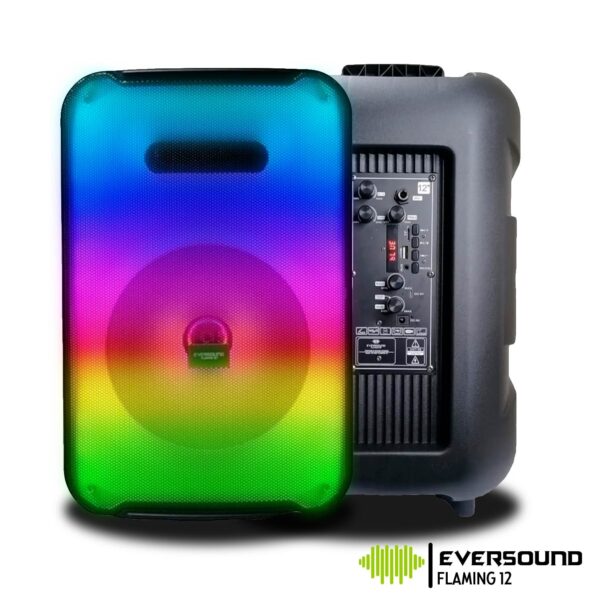 Parlante Bluetooth Eversound EV3001 Flaming 12" con LED RGB - Imagen 3
