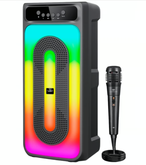 Parlante Eversound Regency de 4 pulgadas modelo EV 5005, compacto y portátil, ideal para uso en interiores con sonido claro y diseño moderno.