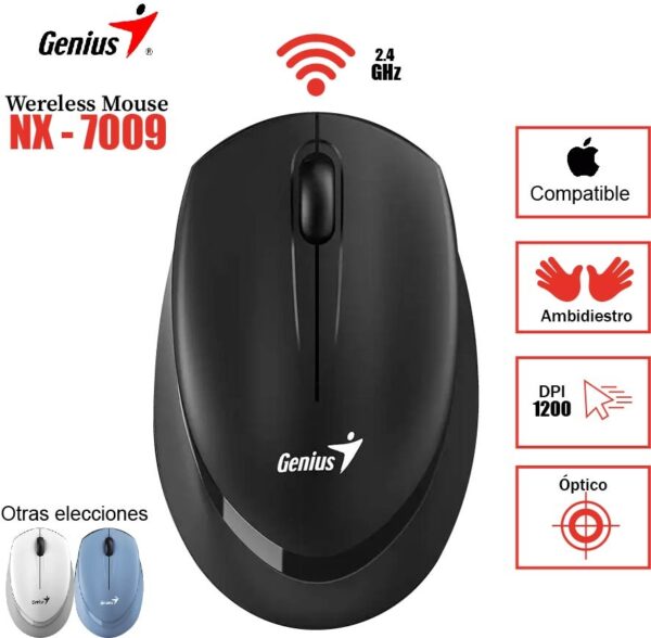 Mouse Genius NX-7009 Wireless Blueeye Ergonomico