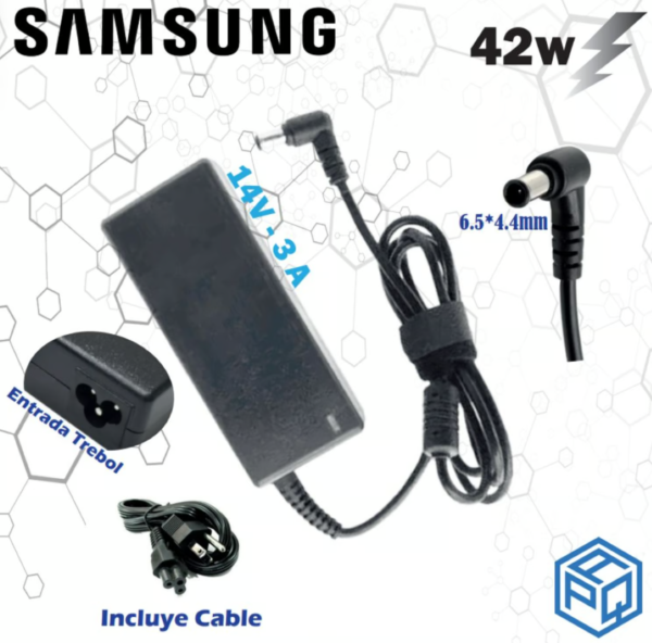 Cargador para Samsung 14V 3A 42W, punta negra 6.5x4.4mm.