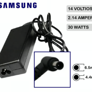 Cargador compatible Samsung, 14V 2.14A, punta 6.5x4.4mm, 30W.