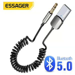 Adaptador Bluetooth 5.0 Essager para autos, entrada auxiliar.