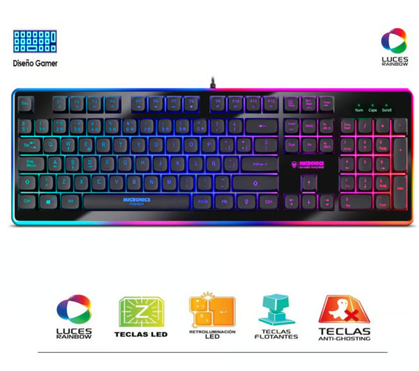 Teclado Micronics Fisher Gaming Keyboard 801R
