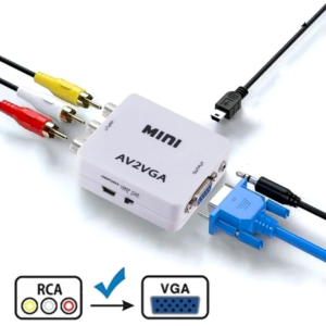 Convertidor de señal de video Mini AV a VGA en calidad HD.