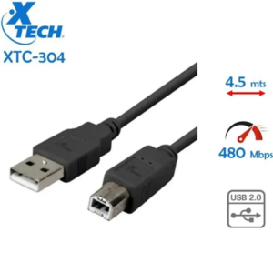 Cable Xtech XTC-304 negro, conexión USB confiable.