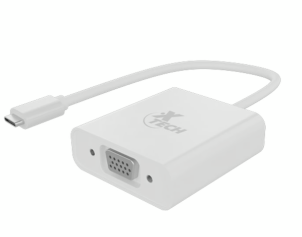 Adaptador de video Xtech XTC-551, USB-C a VGA hembra 1080p.
