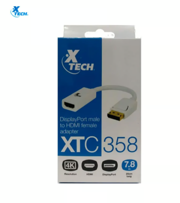 Xtech Adaptador 4K Display Port a HDMI 32AWG - XTC-358