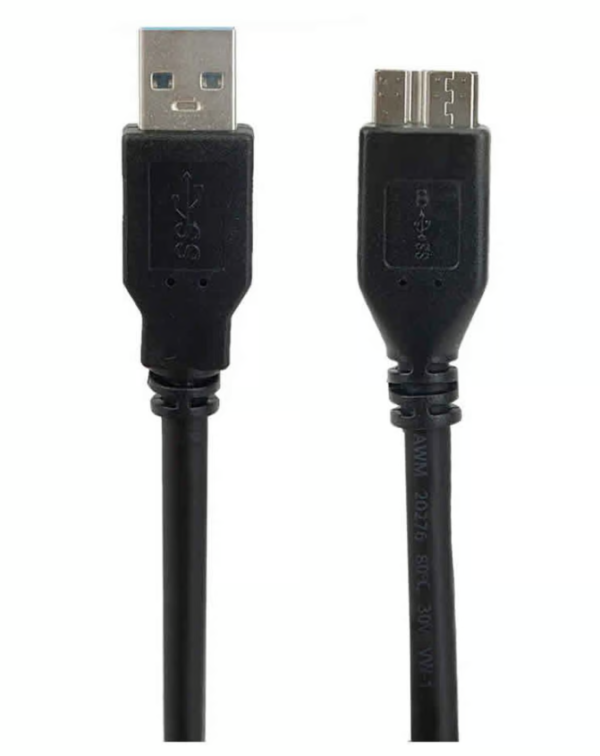 Cable USB 3.0 A a Micro B, ideal para discos duros externos.