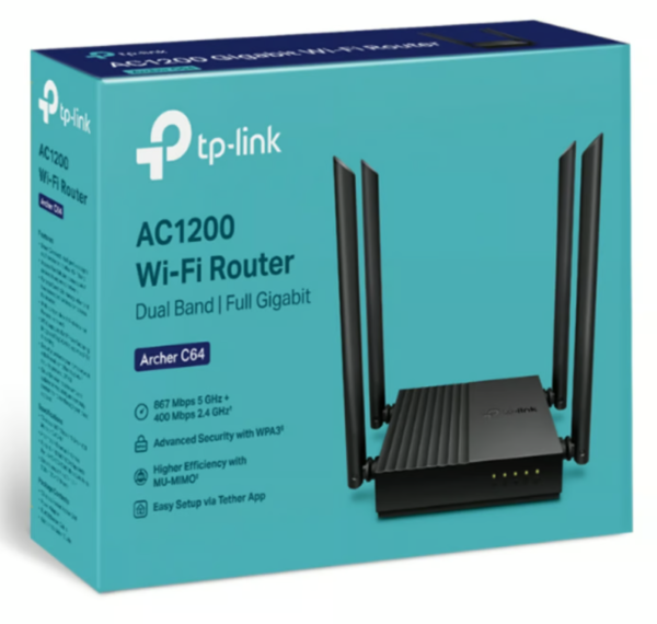 Router Wi-Fi TP-Link Archer C64, doble banda AC1200.