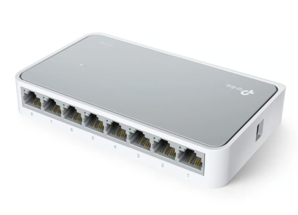 Switch TP-Link TL-SF1008D, 8 puertos Ethernet, velocidad de hasta 100 Mbps.