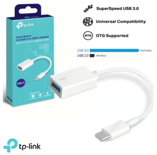 Adaptador OTG TP-Link UC400, USB-C a USB-A 3.0.