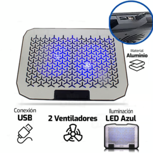 Base enfriadora Cybercool HA-80, estructura de aluminio, para laptops.