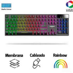 14. Combo NEON+ MIC K709 y teclado multimedia USB LED Micronics