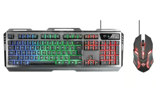 Kit de teclado y mouse para gaming Trust Tural GXT 845 EFB, diseño retroiluminado.