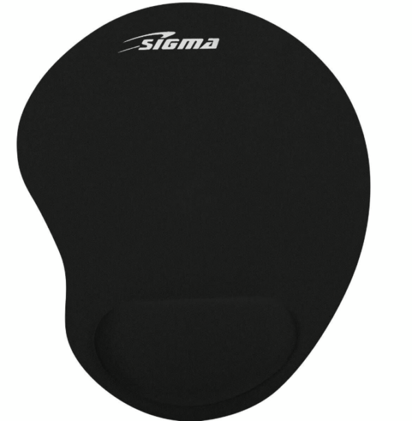 Alfombrilla para mouse SIG X55 con muñequera, color negro.