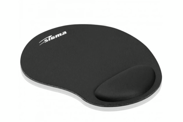 Alfombrilla para mouse SIG X55 con muñequera, color negro.