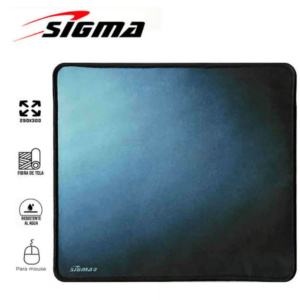 Pad mouse Sigma SIG-X2, colores celeste y negro, ideal para gaming o oficina.