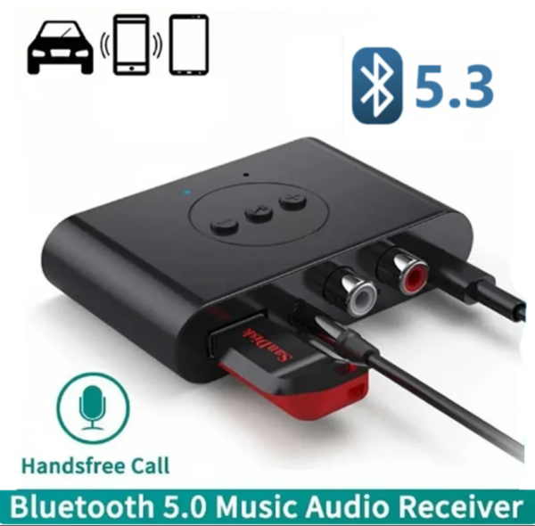 Receptor de audio inalámbrico Bluetooth 5.3, color negro, modelo BLSB21.