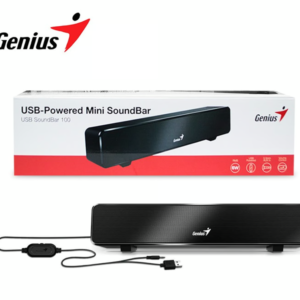 Mini barra de sonido Genius Sound Bar 100, conexión USB, color negro.