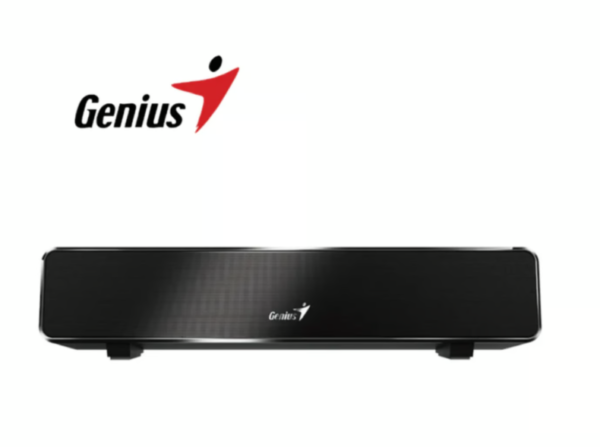 Mini barra de sonido Genius Sound Bar 100, conexión USB, color negro.