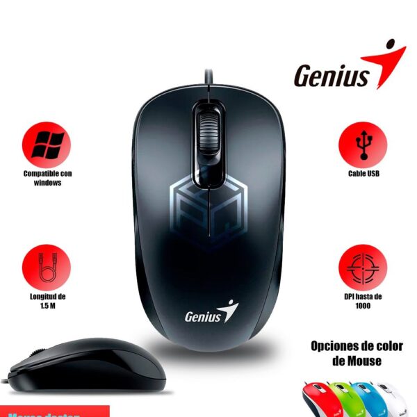 Mouse Genius DX-110 Optico USB Black 1000DPI