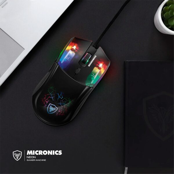 Mouse Gamer Micronics Neon MIC GM808 – RGB, 7200 DPI - Imagen 4