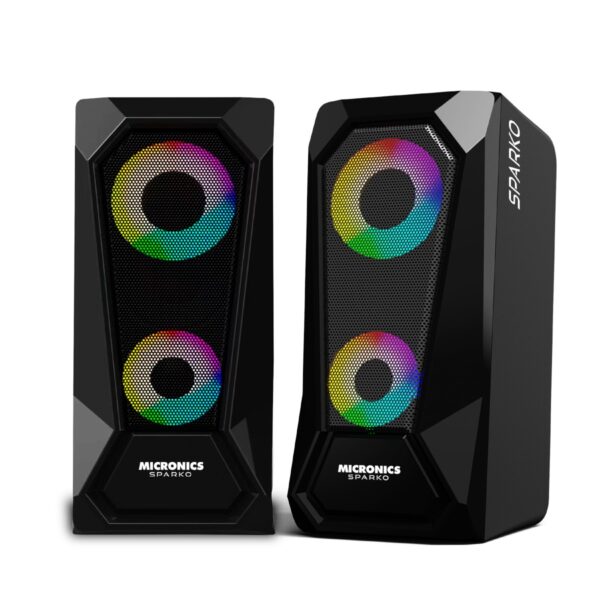 PARLANTE MICRONICS GAMER 2.0 RGB SPARKO MIC S300 NEGRO - Imagen 4