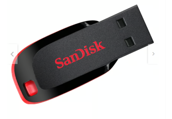 Memoria USB SanDisk Cruzer Blade 32GB, USB 2.0, almacenamiento eficiente.
