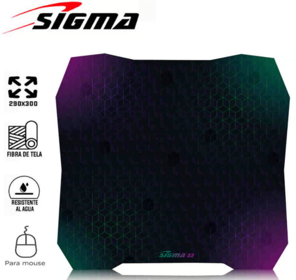 Mouse pad Sigma SIG X33, alfombrilla ergonómica y antideslizante para mayor precisión y comodidad al usar el mouse