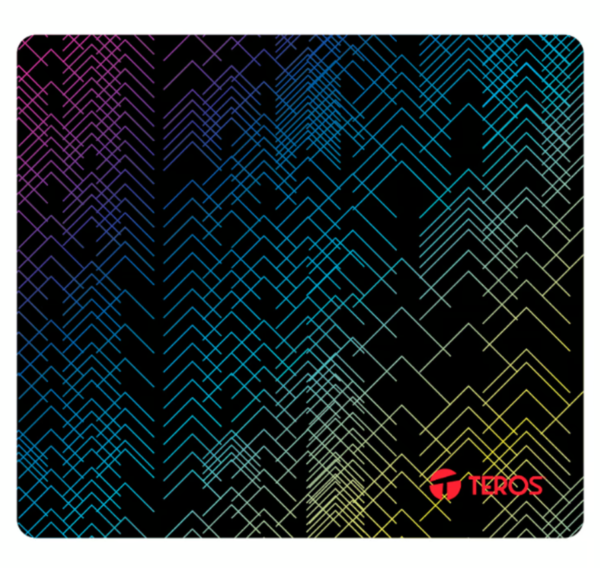 Mouse pad gamer TEROS TE-3011S multicolor, alfombrilla con iluminación RGB, superficie de alta precisión para jugadores