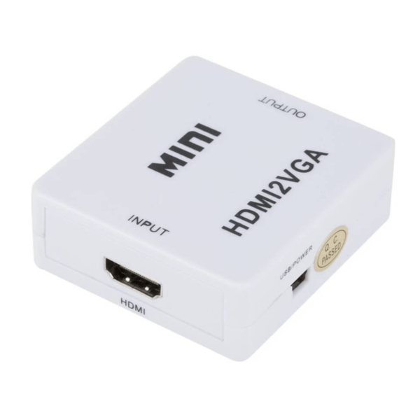 Convertidor adaptador HDMI a VGA con salida de audio – resolución Full HD para monitores y proyectores VGA