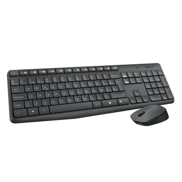 Kit inalámbrico Logitech MK235 con teclado resistente a salpicaduras y mouse óptico compacto, ideal para uso diario