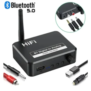 Adaptador Bluetooth 5.0 USB HiFi – convierte audio digital a analógico con calidad de sonido MP3