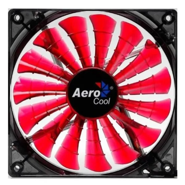 Cooler Aerocool Lightning de 14 cm con LED rojo, ventilador potente y silencioso para gabinetes de PC