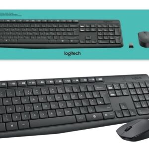 Kit inalámbrico Logitech MK235 con teclado resistente a salpicaduras y mouse óptico compacto, ideal para uso diario