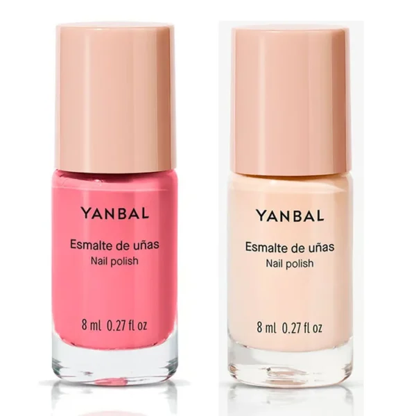 Pack de 2 esmaltes Yanbal – tonos lila, rosa y nude beige de 8 ml, acabado elegante y duradero