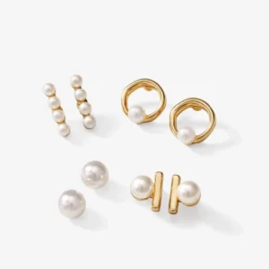Set de aretes Unique Anhelo Doré Yanbal – 4 pares dorados elegantes para mujer