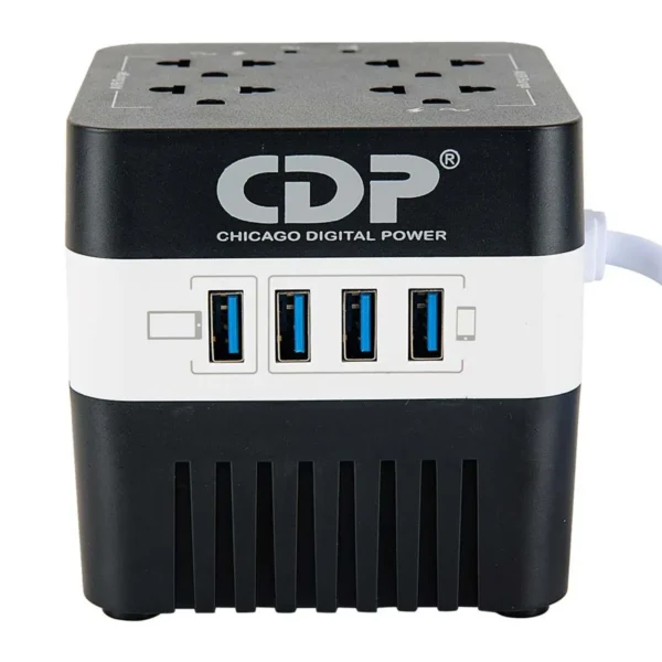 Estabilizador CDP 4 tomas y 4 puertos USB, 600VA/300W - Imagen 3