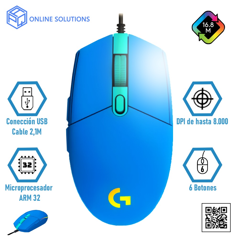 Mouse Logitech G203 Ligthsync Optical RGB Blue