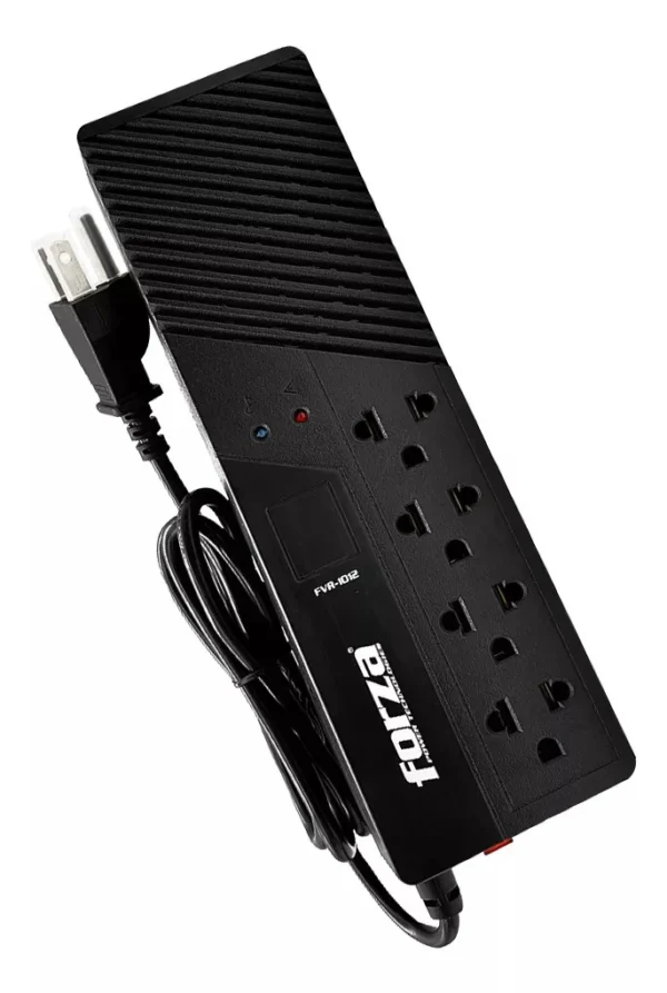 FORZA FVR-1012 ESTABILIZADOR 1000VA/500W 4 TOMAS NEGRO - Imagen 2