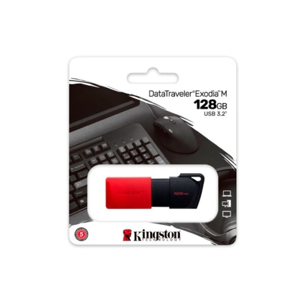 KINGSTON USB 3.2 DT EXODIA 128GB ROJO Y NEGRO
