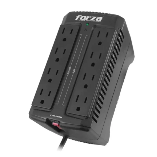FORZA ESTABILIZADOR VOLTAJE FVR-902 8 TOMAS 900VA NEGRO - Imagen 2